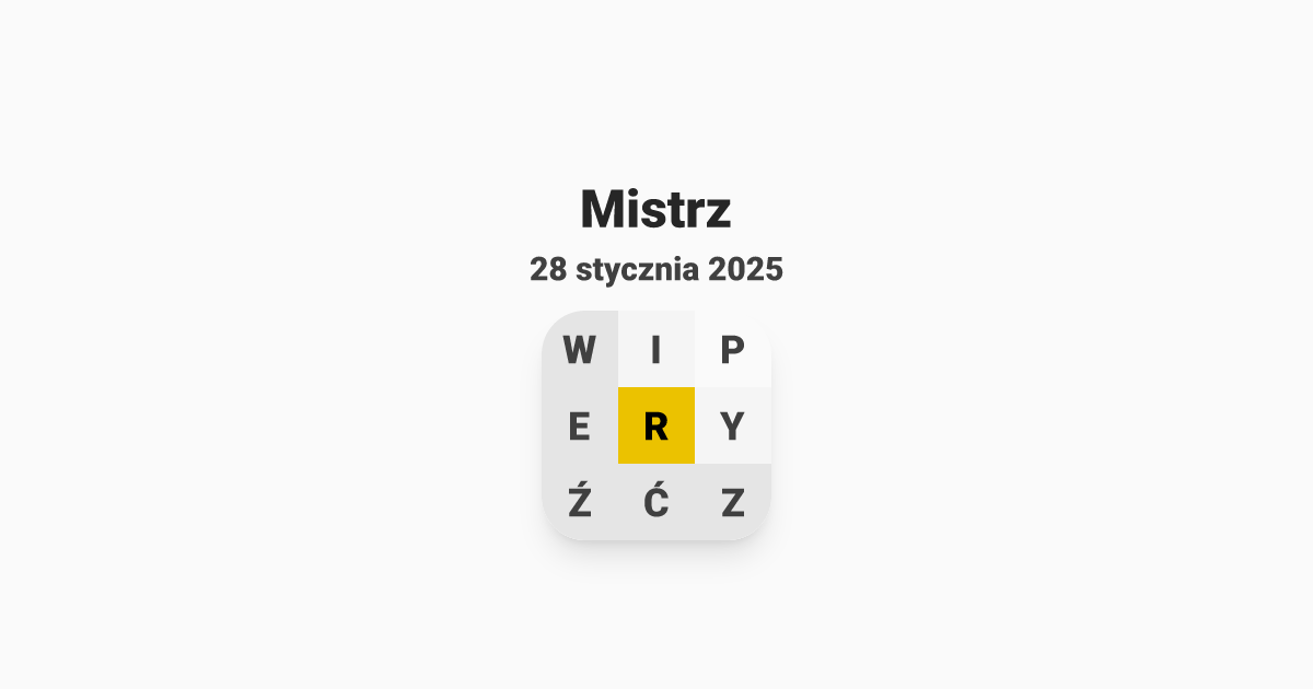 Mój poziom to Mistrz, Literada z dnia wtorek, 28 stycznia 2025 