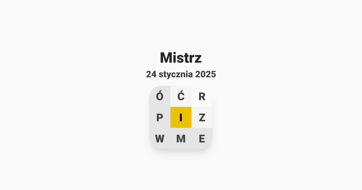 Mój poziom to Mistrz, Literada z dnia piątek, 24 stycznia 2025 