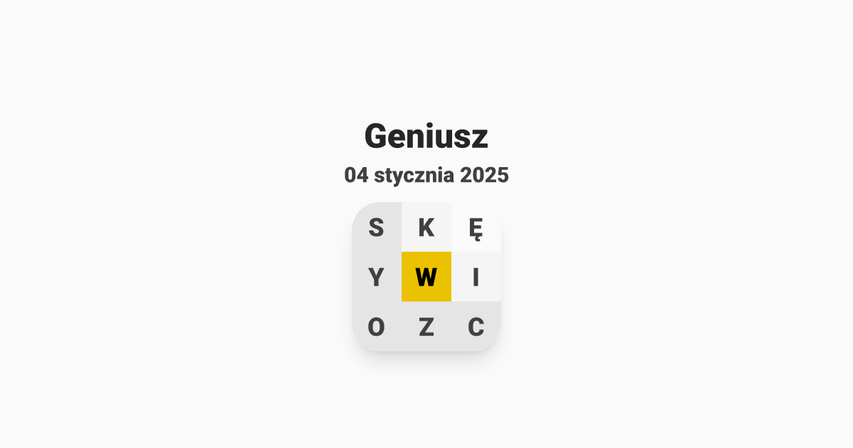 Mój poziom to Geniusz, Literada z dnia sobota, 4 stycznia 2025 